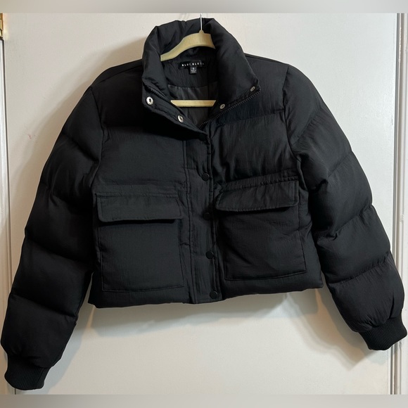 Blue Blush Puffer Crop Jacket - Picture 3 of 17